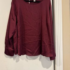 Ava & Viv Satin Burgundy Blouse